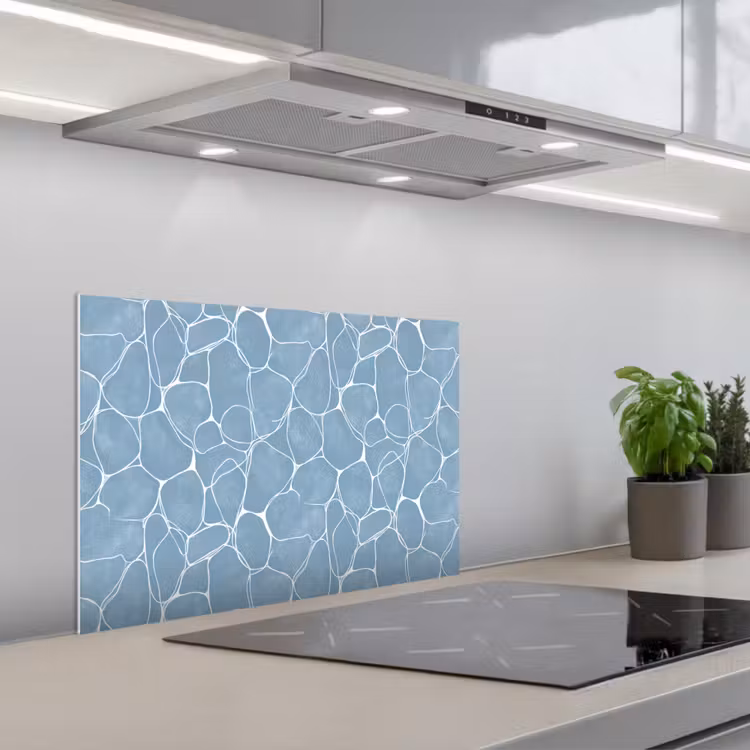 Paraschizzi cucina - Organico - Motivo - Blu — 1