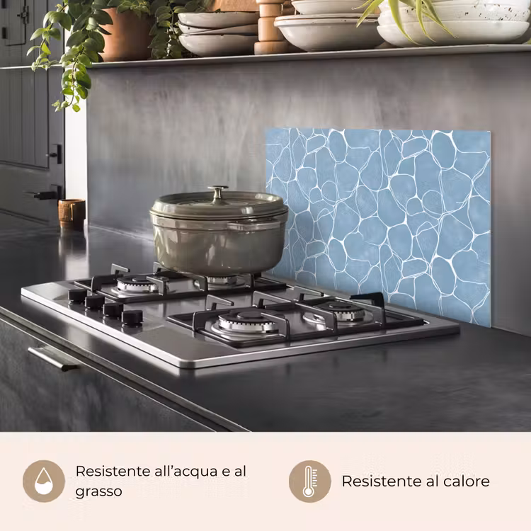 Paraschizzi cucina - Organico - Motivo - Blu — 2