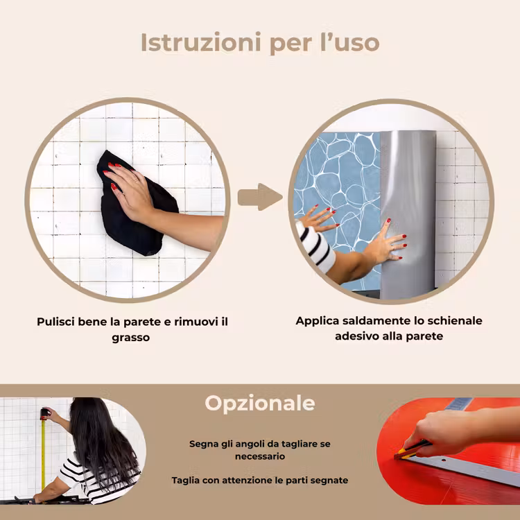 Paraschizzi cucina - Organico - Motivo - Blu — 6