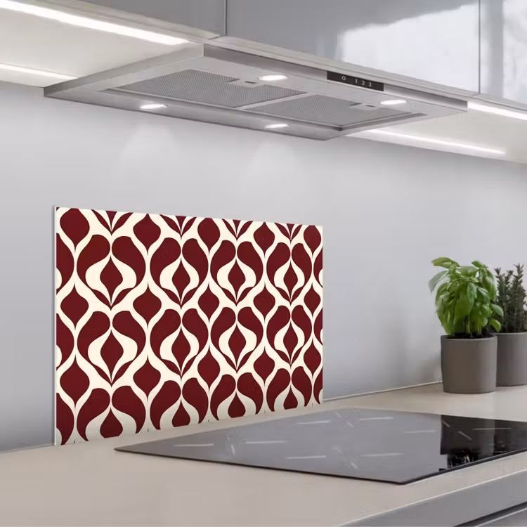 Paraschizzi cucina - Rosso - Modello a goccia - Grafica — 1