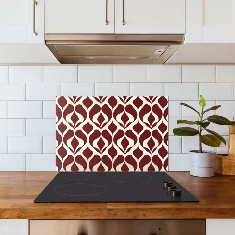 Paraschizzi cucina - Rosso - Modello a goccia - Grafica — 3