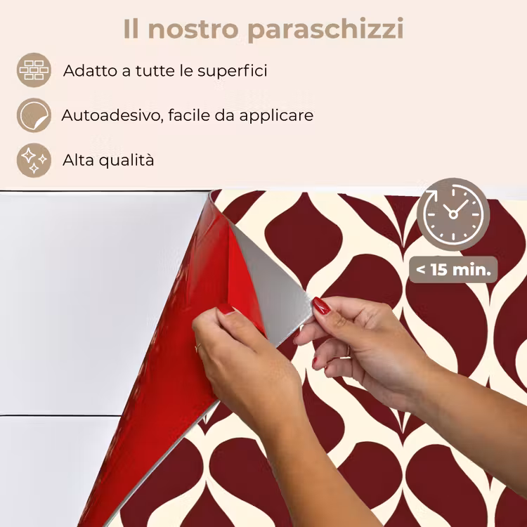 Paraschizzi cucina - Rosso - Modello a goccia - Grafica — 4
