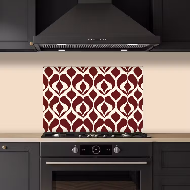 Paraschizzi cucina - Rosso - Modello a goccia - Grafica — 5