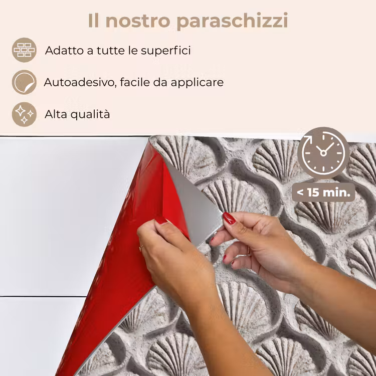 Paraschizzi cucina - Sabbia - Forma a conchiglia - Grigio — 4