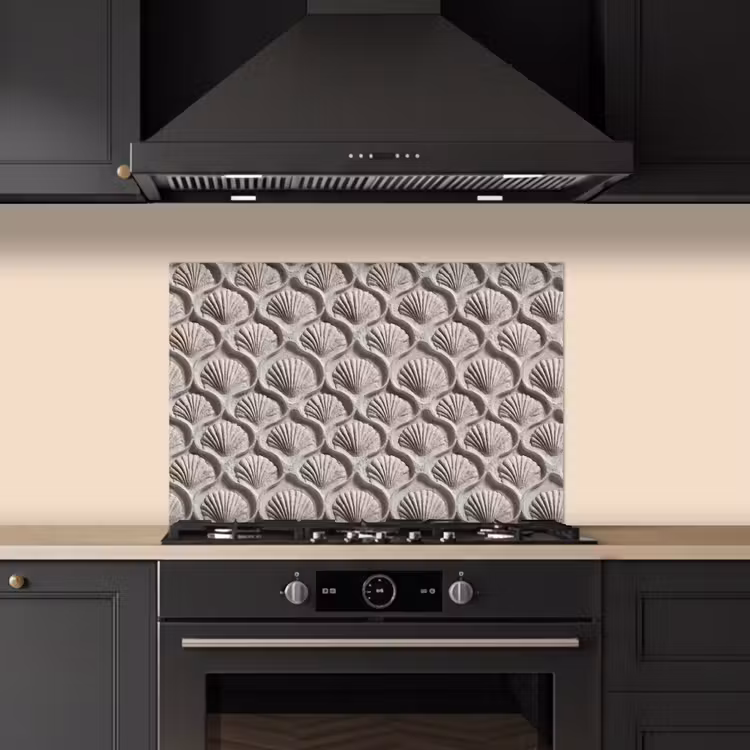 Paraschizzi cucina - Sabbia - Forma a conchiglia - Grigio — 5