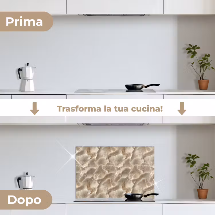 Paraschizzi cucina - Texture a ventaglio - Beige - Texture in fibra — 7
