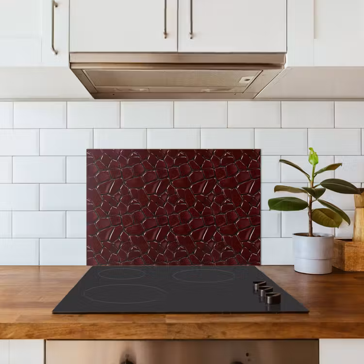 Paraschizzi cucina - Mosaico - Piastrella - Rosso borgogna — 3