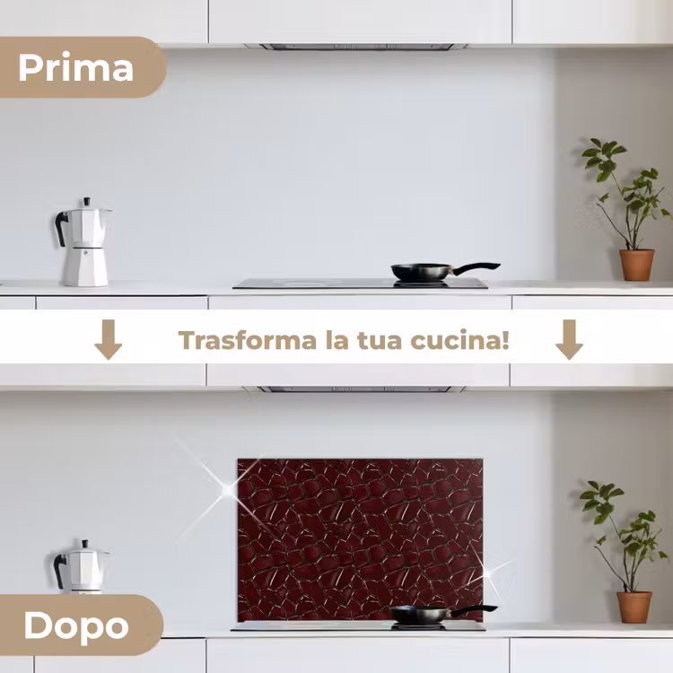Paraschizzi cucina - Mosaico - Piastrella - Rosso borgogna — 7