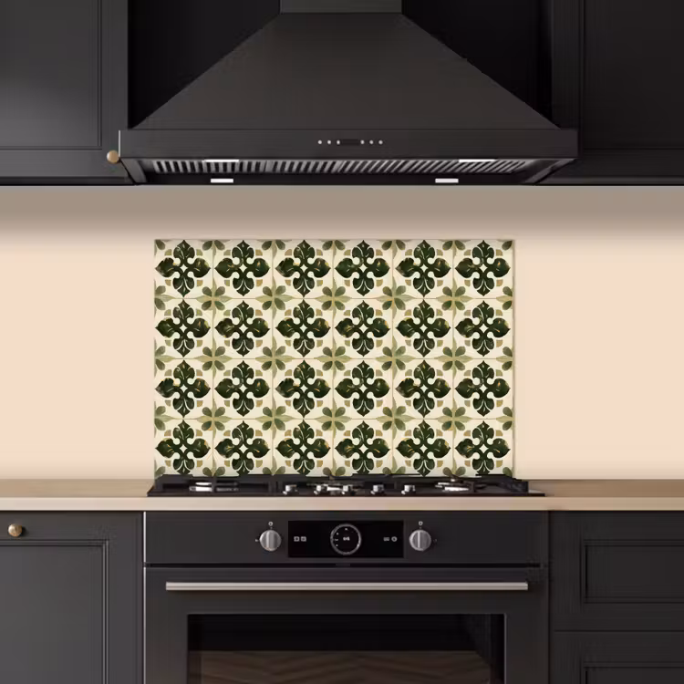 Paraschizzi cucina - Motivo - Piastrella - Verde — 5