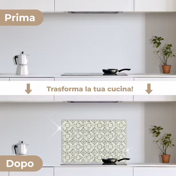Paraschizzi cucina - Ornamento riccio - Piastrella - Verde — 7
