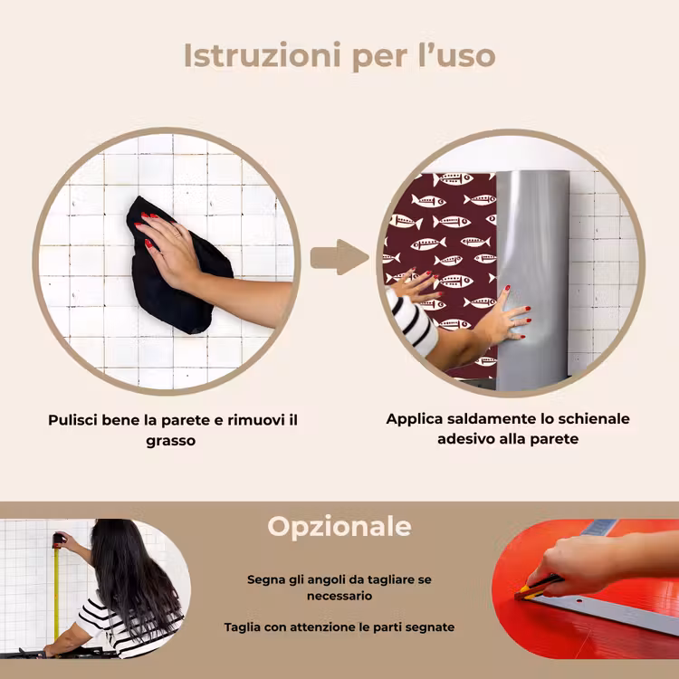 Paraschizzi cucina - Pesce - Grafica - Motivo - Scuro — 6