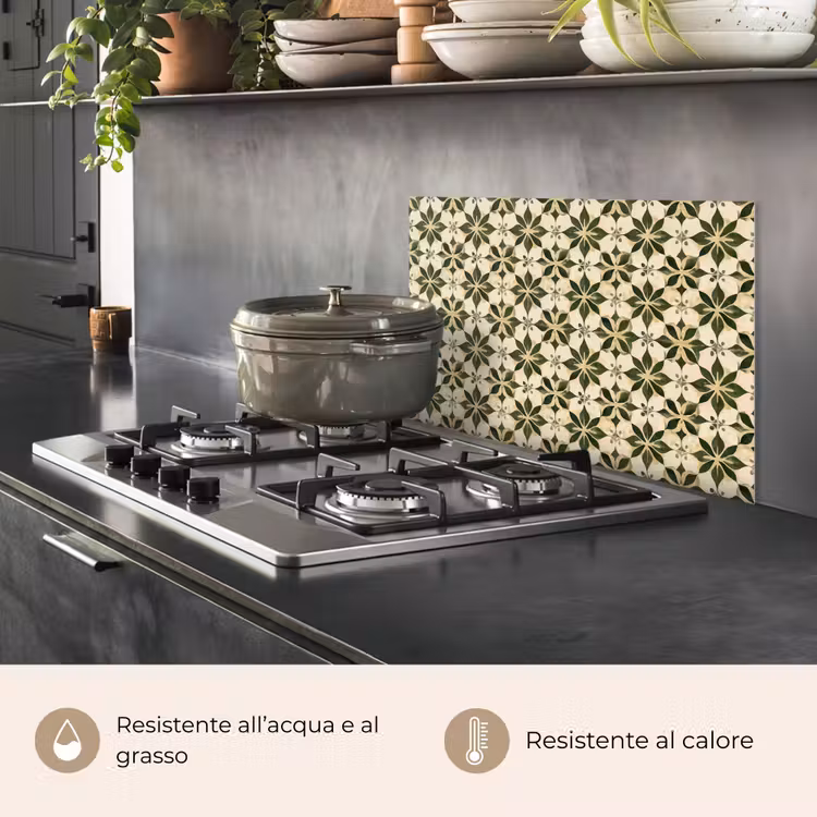 Paraschizzi cucina - Piastrella - Motivo - Verde — 2