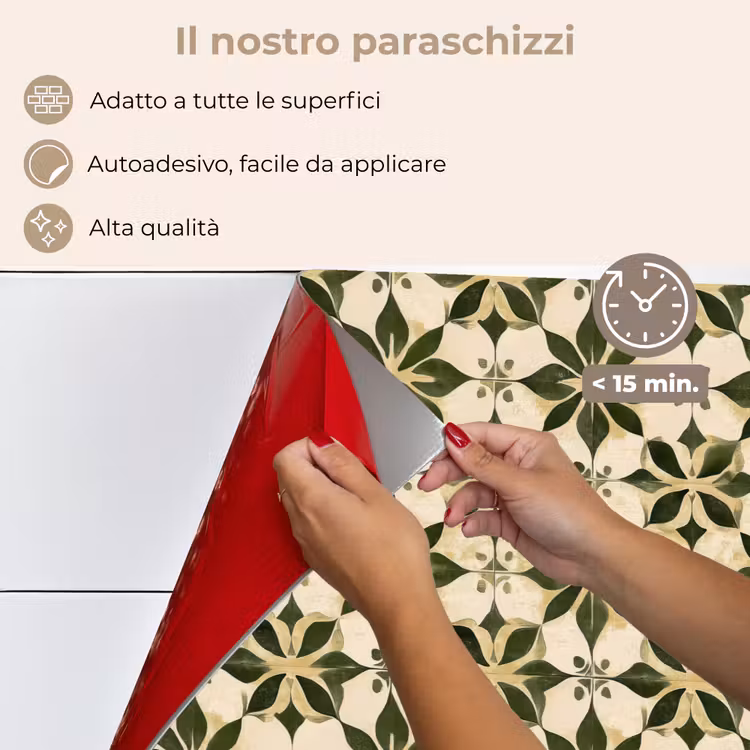 Paraschizzi cucina - Piastrella - Motivo - Verde — 4
