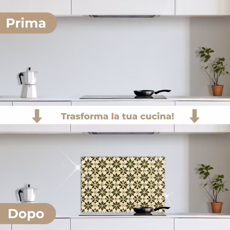 Paraschizzi cucina - Piastrella - Motivo - Verde — 7