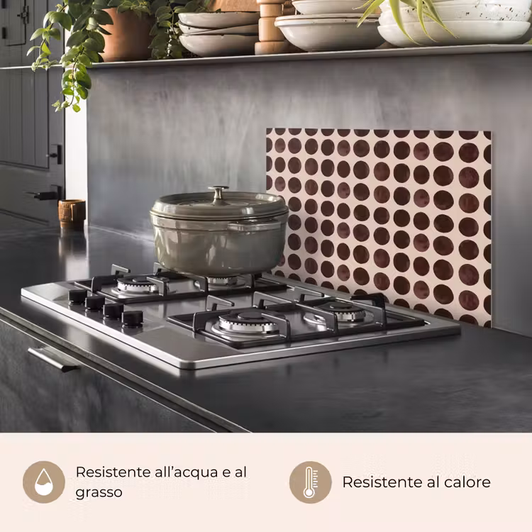 Paraschizzi cucina - Pois - Motivo - Marrone — 2
