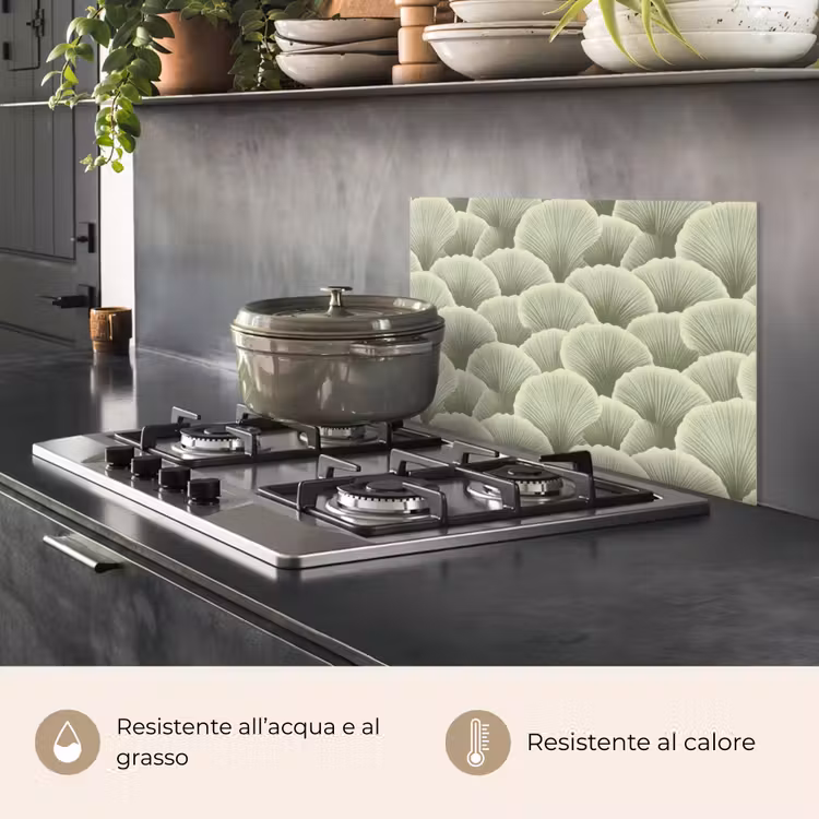 Paraschizzi cucina - Ventaglio - Foglia - Verde — 2