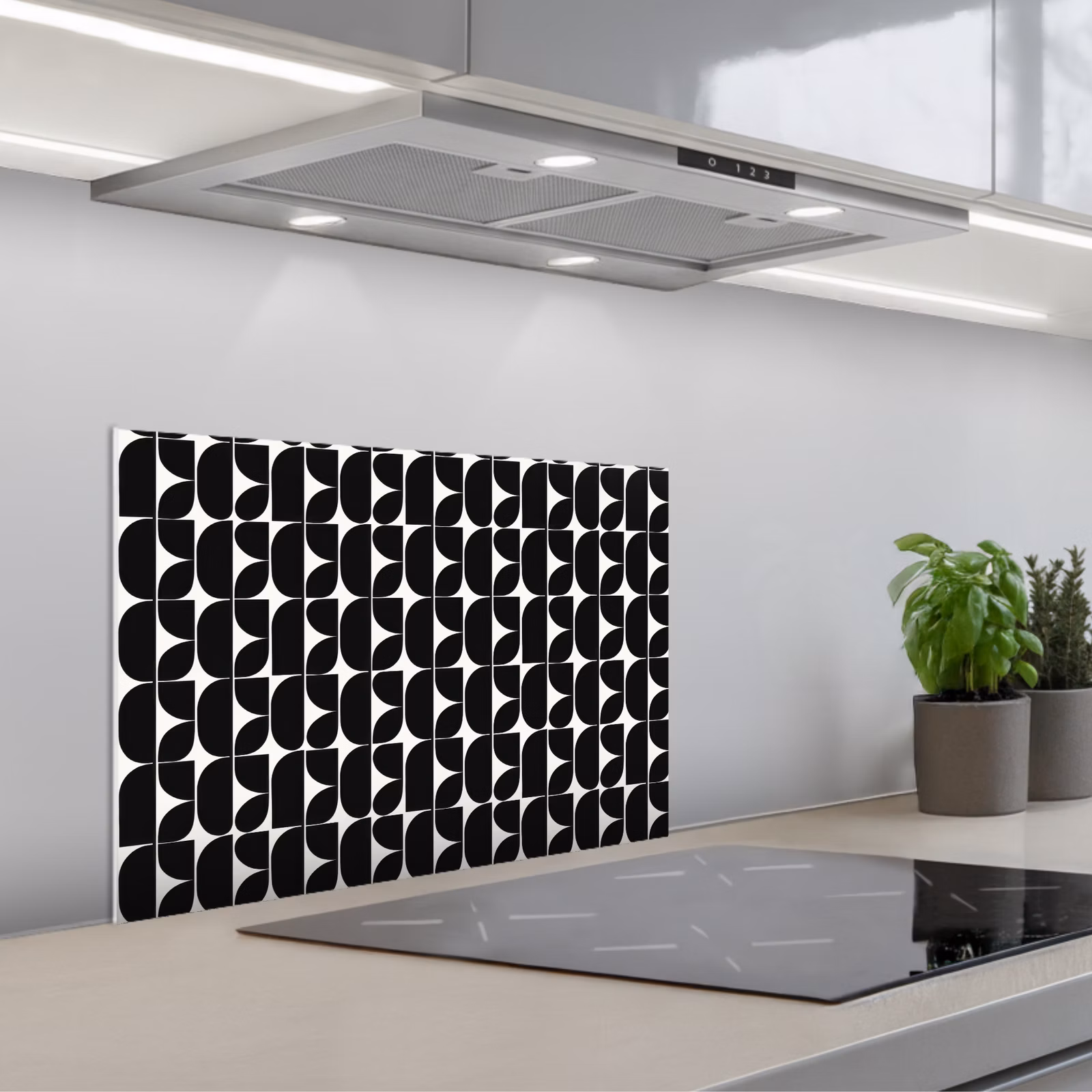 Paraschizzi cucina - Moderno - Geometrico - Nero — 1