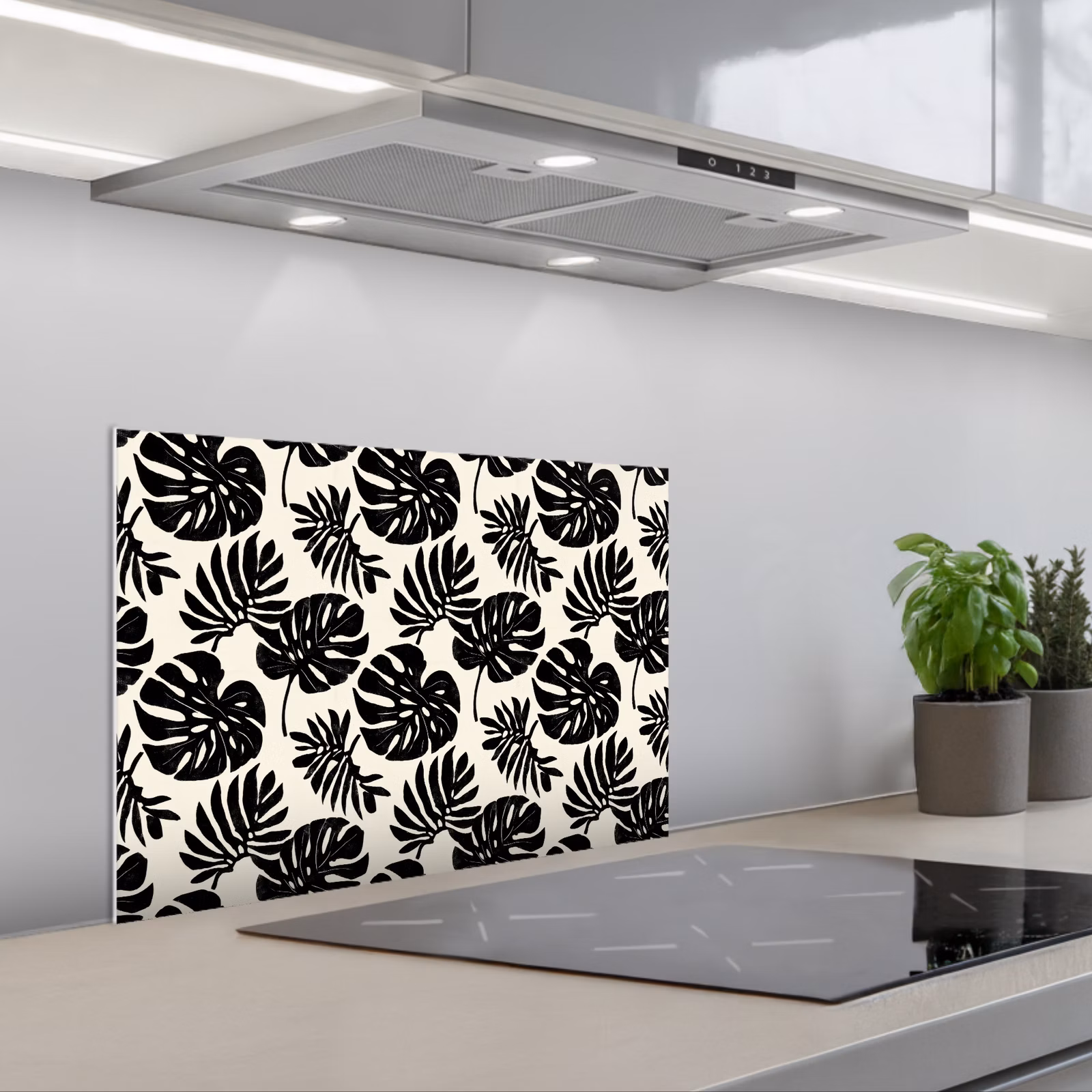 Paraschizzi cucina - Moderno - Monstera - Nero — 1