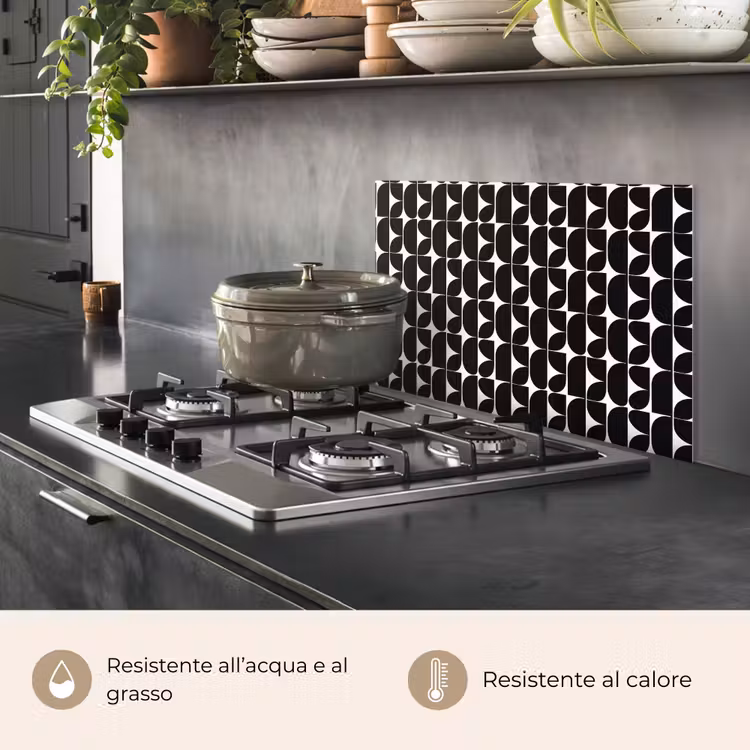 Paraschizzi cucina - Moderno - Geometrico - Nero — 2