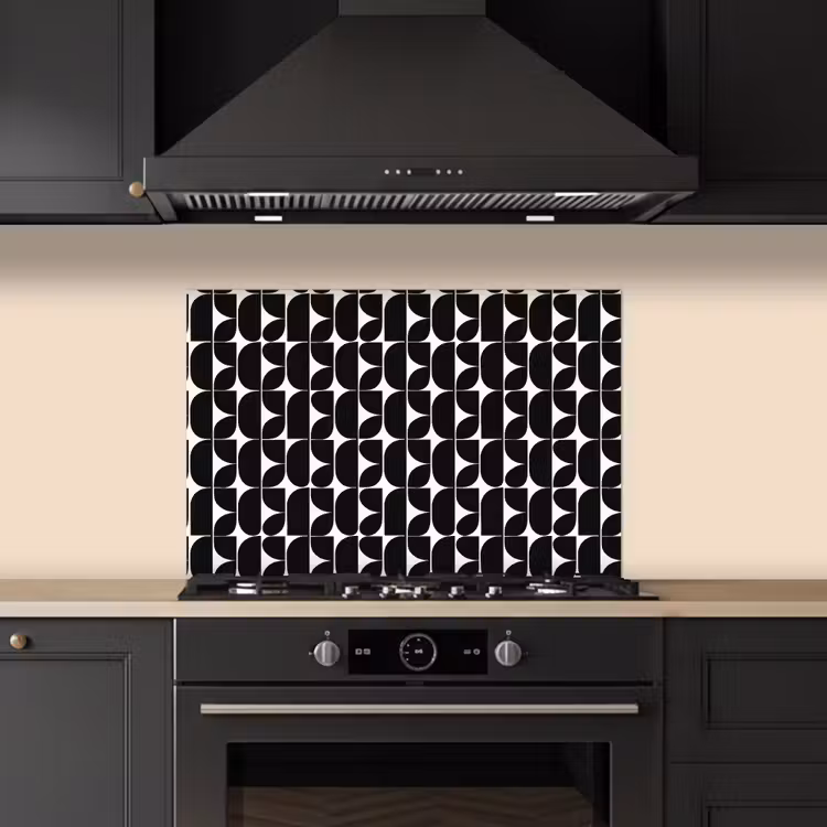 Paraschizzi cucina - Moderno - Geometrico - Nero — 5