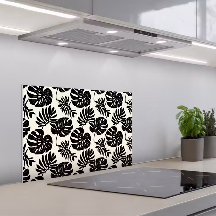 Paraschizzi cucina - Moderno - Monstera - Nero — 1