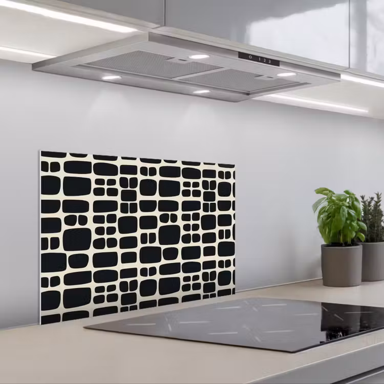 Paraschizzi cucina - Moderno - Organico - Nero — 1