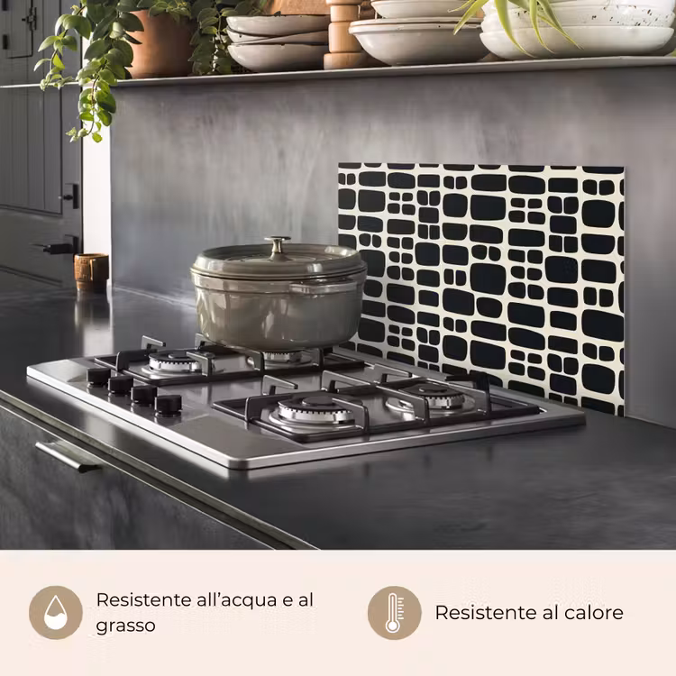 Paraschizzi cucina - Moderno - Organico - Nero — 2