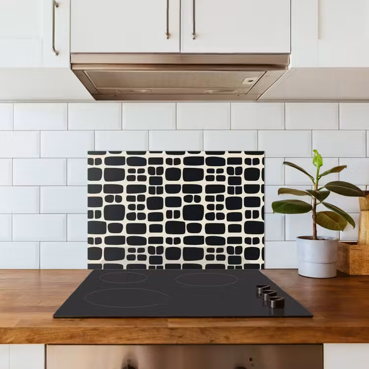 Paraschizzi cucina - Moderno - Organico - Nero — 3