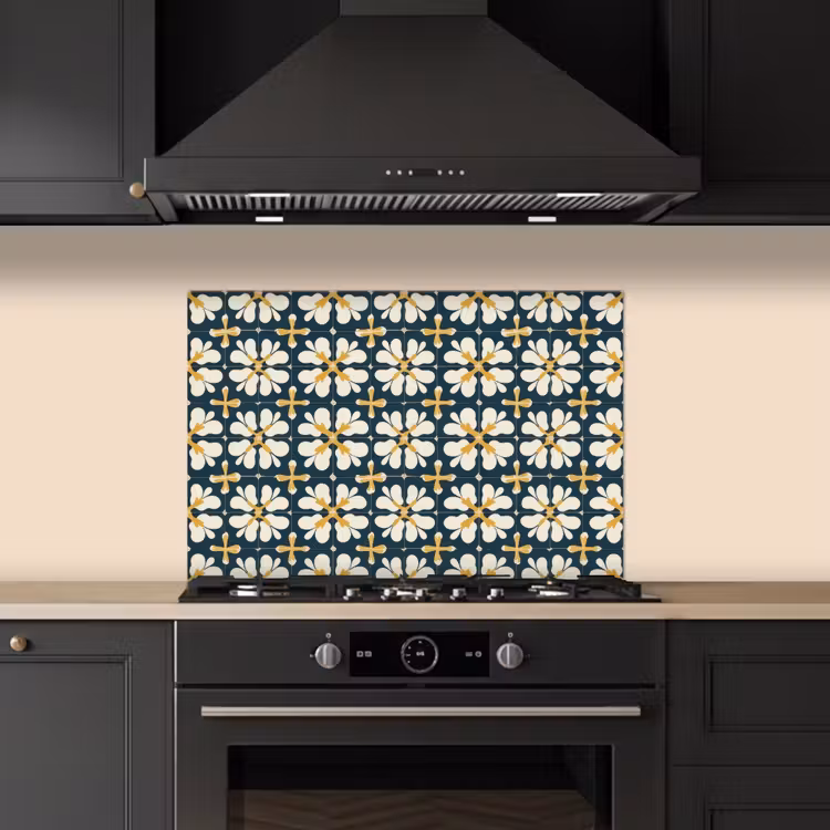 Paraschizzi cucina - Motivo - Piastrella - Giallo ocra — 5