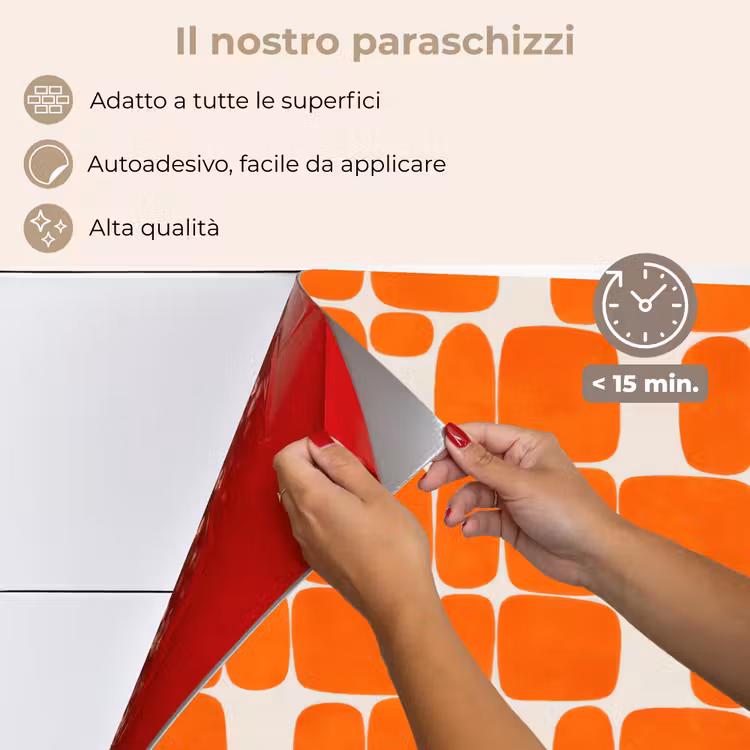 Paraschizzi cucina - Motivo - Retrò - Arancione — 4