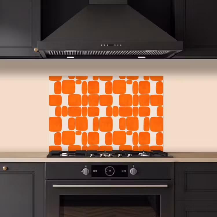 Paraschizzi cucina - Motivo - Retrò - Arancione — 5
