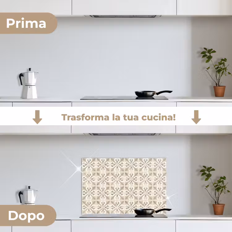 Paraschizzi cucina - Piastrella - Motivo - Beige — 7