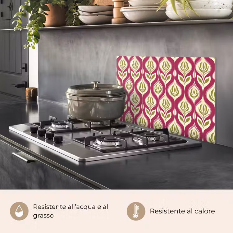 Paraschizzi cucina - Retrò - Floreale - Viola — 2