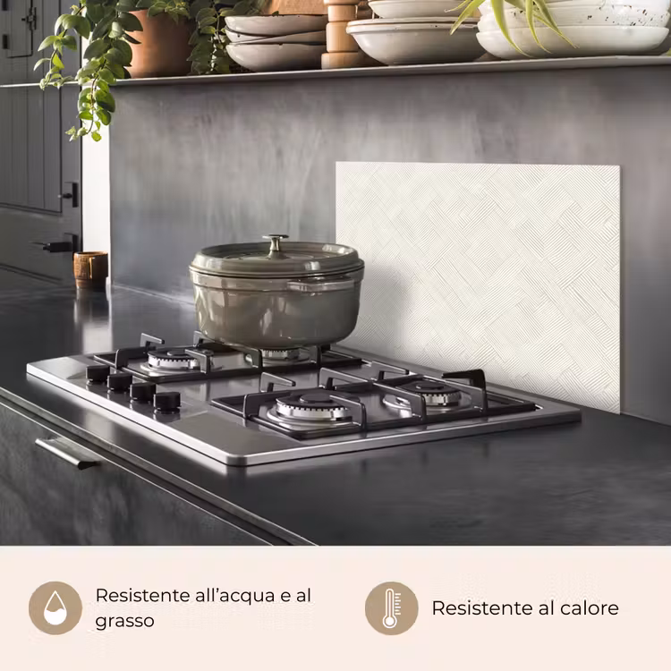 Paraschizzi cucina - Texture - Astratta - Beige — 2