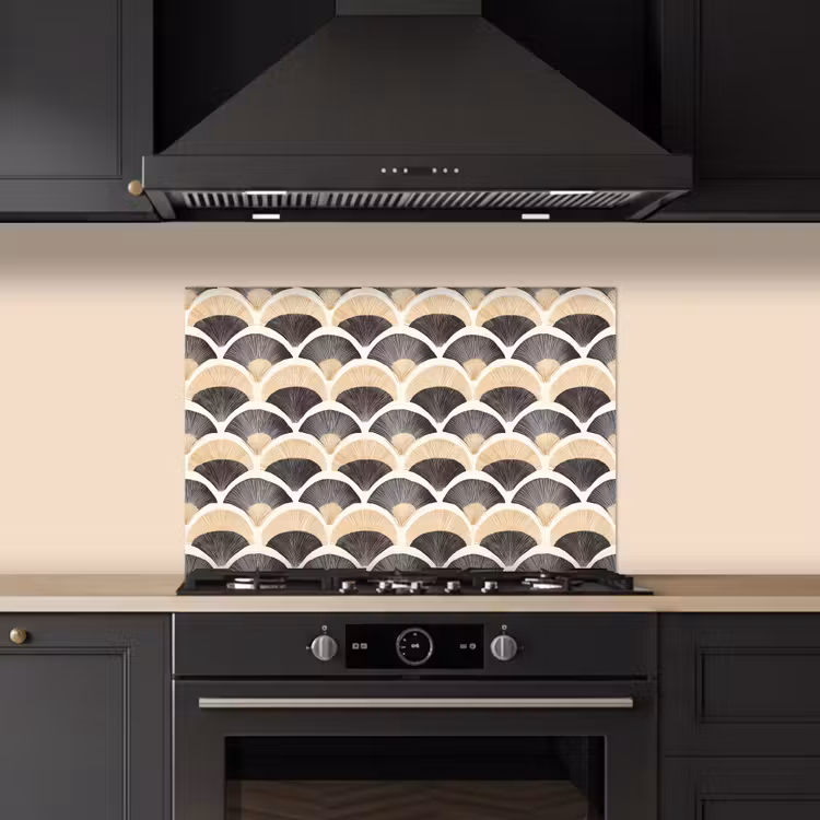 Paraschizzi cucina - Ventaglio - Modello - Nero - Beige — 5