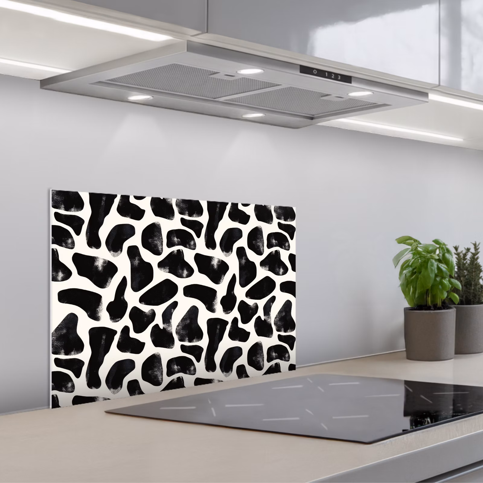 Paraschizzi cucina - Motivo animale - Macchie - Nero - Bianco — 1