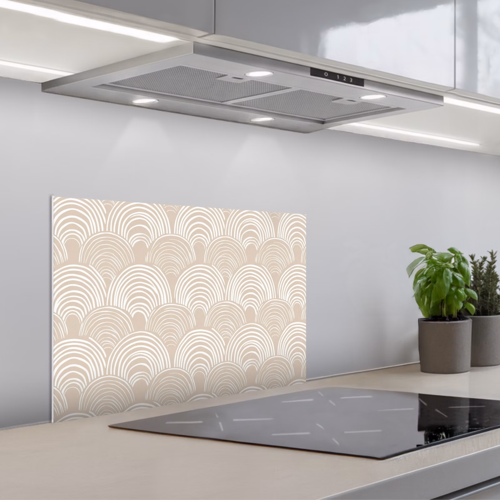 Paraschizzi cucina - Onde - Struttura - Beige — 1