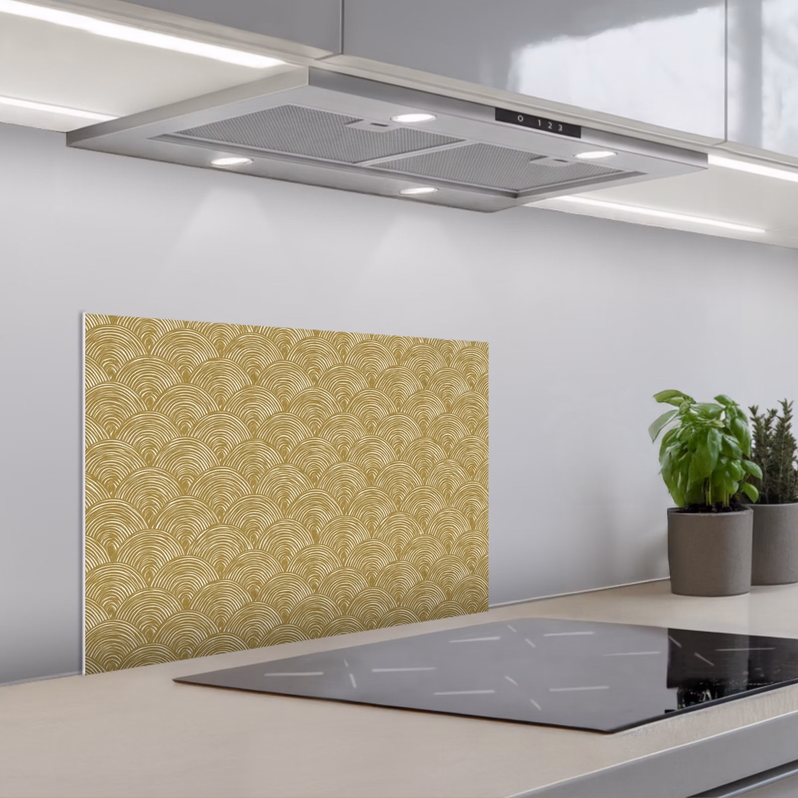 Paraschizzi cucina - Ventaglio - Geometrico - Verde — 1