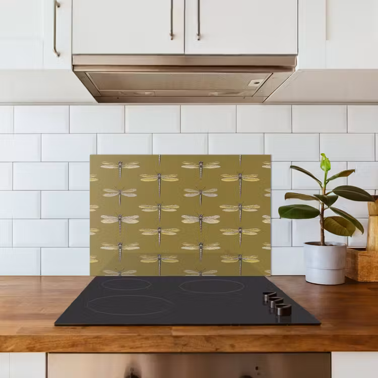 Paraschizzi cucina - Libellule - Motivo - Verde — 3