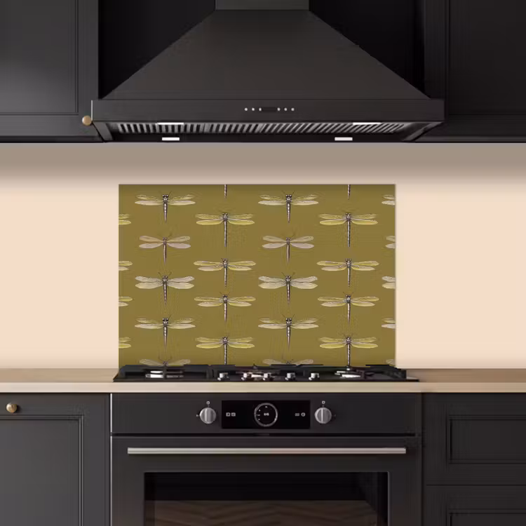 Paraschizzi cucina - Libellule - Motivo - Verde — 5