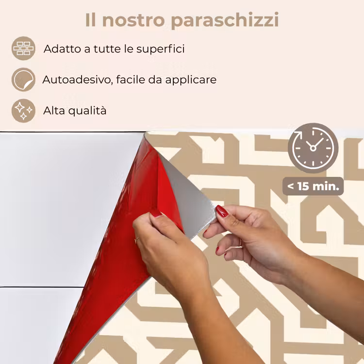 Paraschizzi cucina - Moderno - Astratto - Beige — 4
