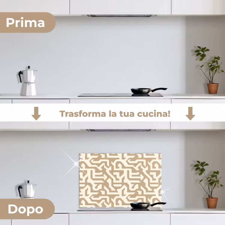 Paraschizzi cucina - Moderno - Astratto - Beige — 7
