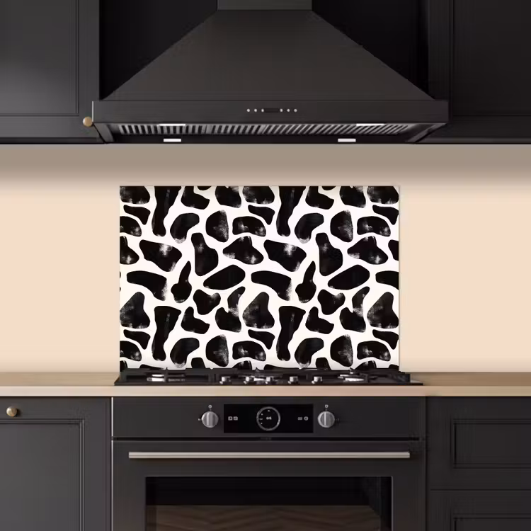 Paraschizzi cucina - Motivo animale - Macchie - Nero - Bianco — 5