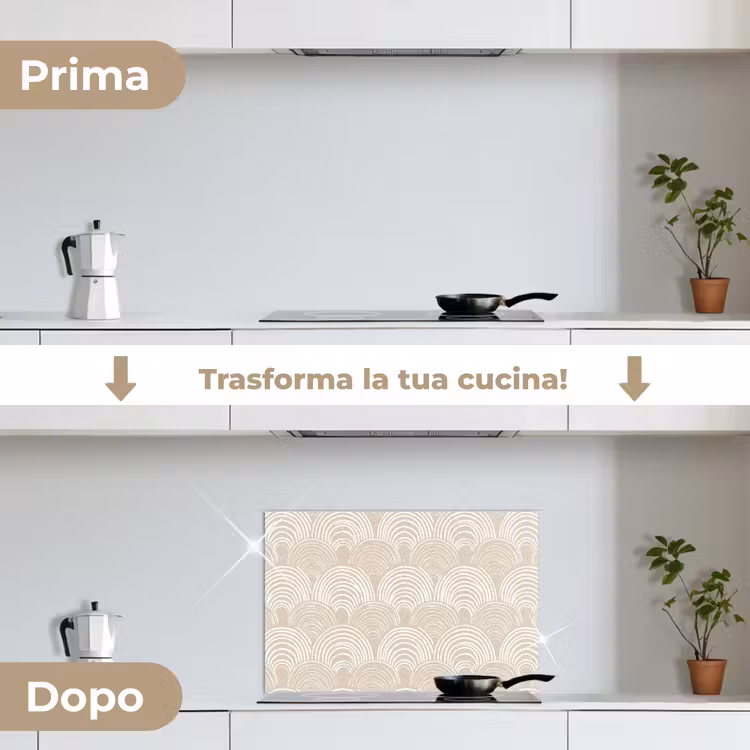 Paraschizzi cucina - Onde - Struttura - Beige — 7