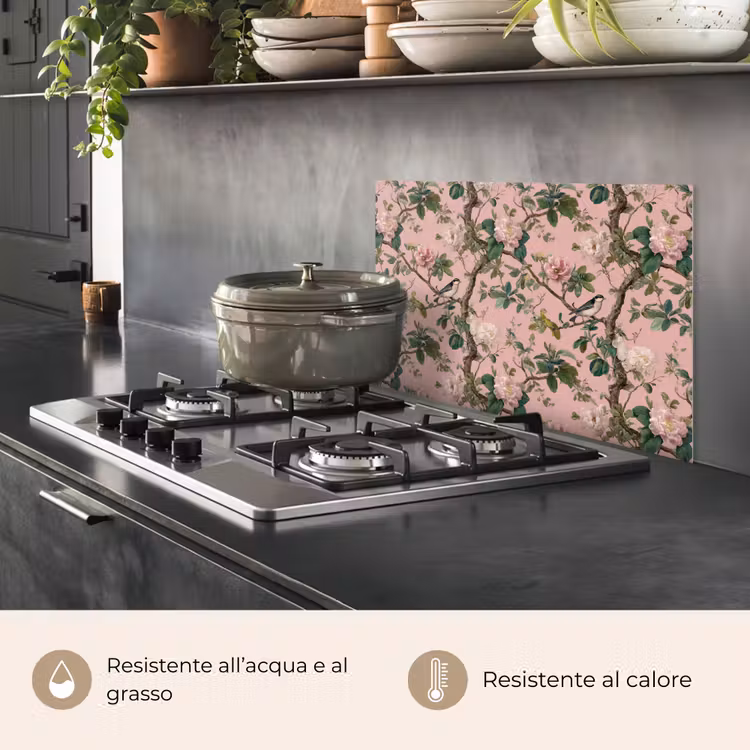 Paraschizzi cucina - Peonie - Botanico - Uccello — 2