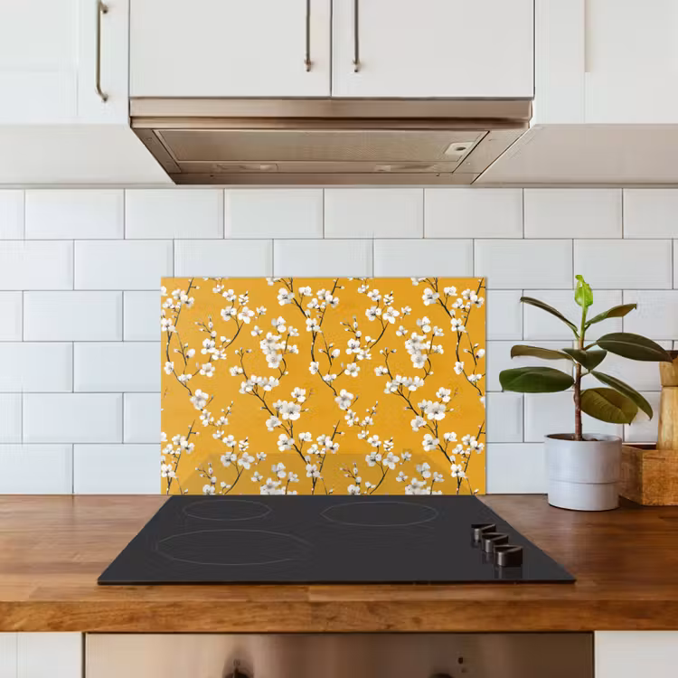 Paraschizzi cucina - Ramo di fiori - Acquerello - Giallo — 3
