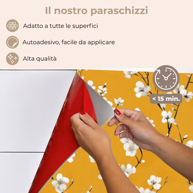Paraschizzi cucina - Ramo di fiori - Acquerello - Giallo — 4