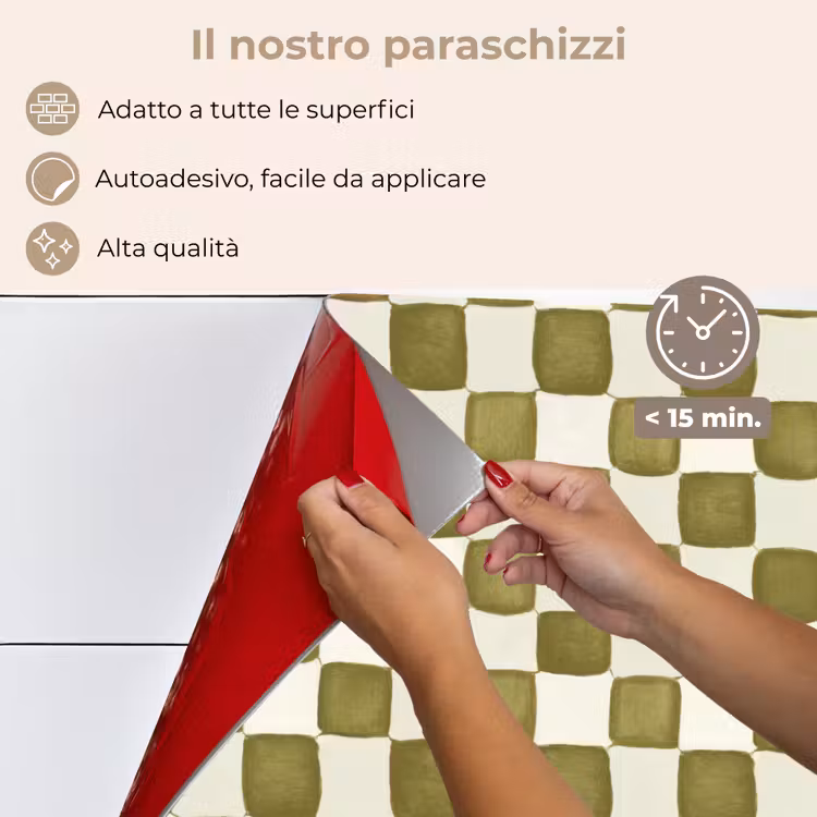 Paraschizzi cucina - Scacchi - Modello - Verde — 4