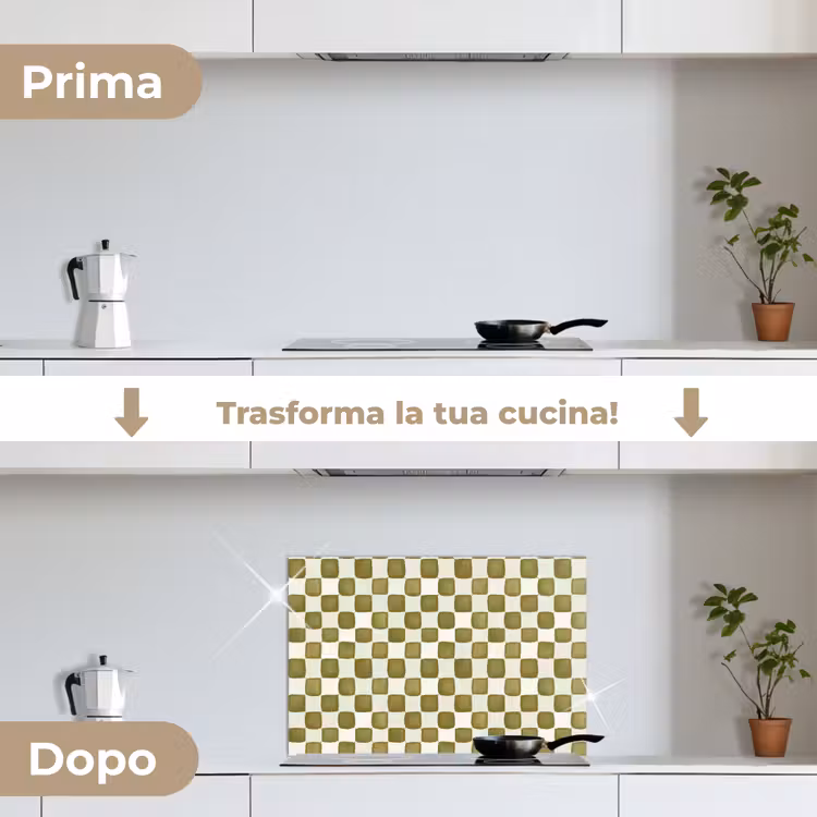 Paraschizzi cucina - Scacchi - Modello - Verde — 7