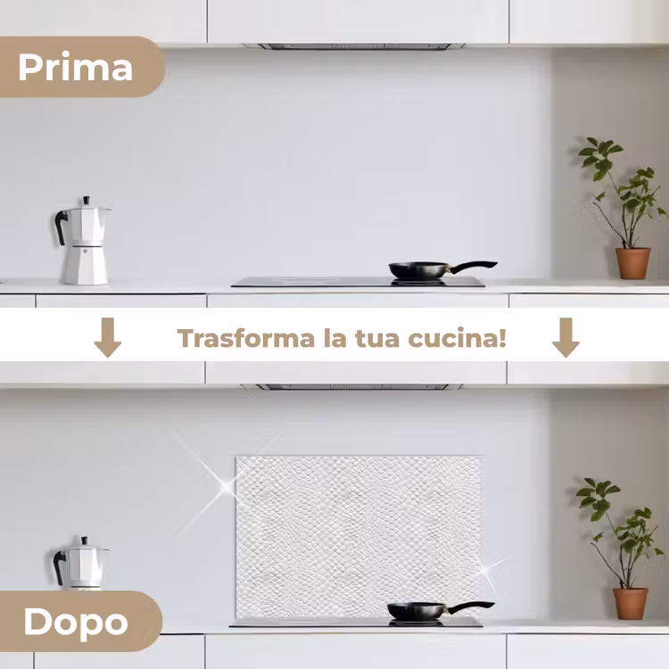 Paraschizzi cucina - Serpente - Modello - Bianco — 7